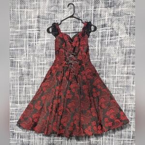 Hearts and Roses Gothic Brocade Dress
